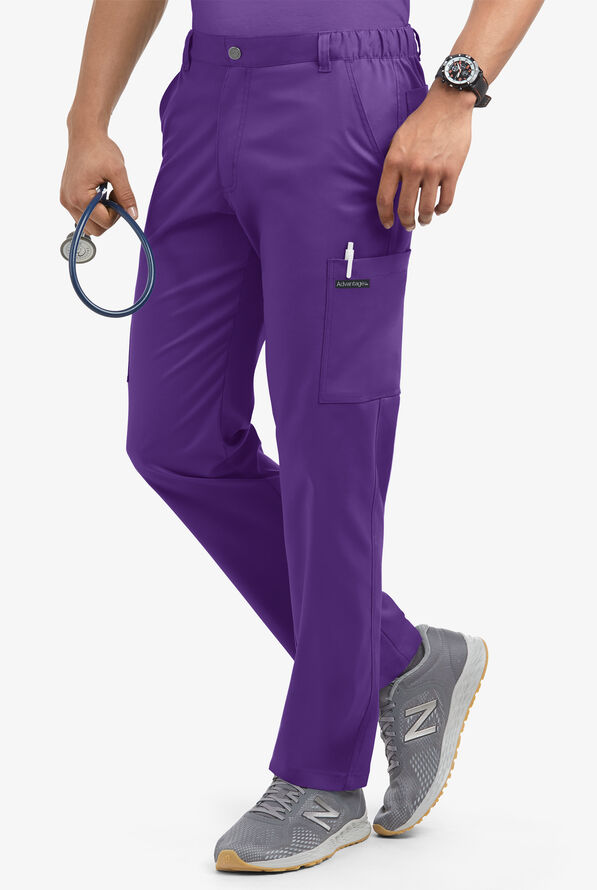 Advantage STRETCH Men's 8-Pocket Cargo Scrub Pants - Grape - 1