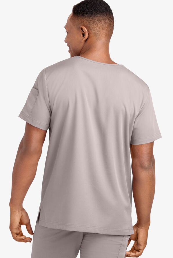 Advantage STRETCH Men's 4-Pocket V-Neck Scrub Top - Silver - 4