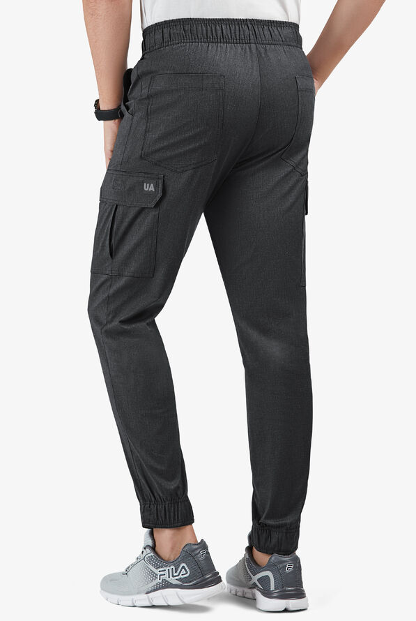 Pantalón médico UA Butter-Soft STRETCH estilo cargo jogger con 7 bolsillos para hombre - Heather Charcoal - 2