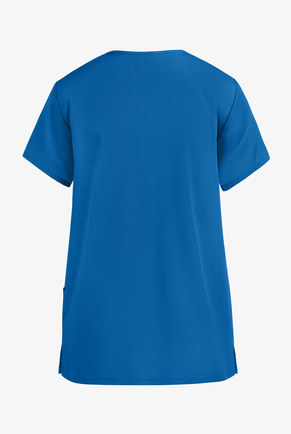 Cherokee Workwear Women's 3-Pocket Snap Front Scrub Top - Royal - 2
