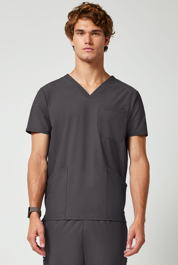 Camisa m&eacute;dica Infinity PURSUIT STRETCH con cuello en V y 3 bolsillos para hombre - Pewter - 5