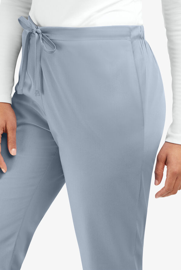 Cherokee Workwear Women's 3-Pocket Flare Leg Drawstring Scrub Pants - Grey - 2
