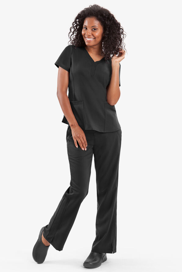 Healing Hands Purple Label Jane Women's 2-Pocket STRETCH Scrub Top - Black - 2