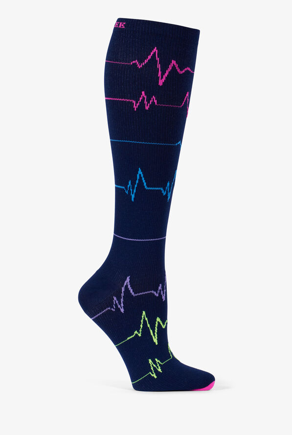 Cherokee EKG ZigZag Women's Print Support 10-15 mmHg Light Compression Socks - null - 1