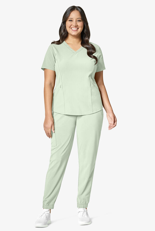 Wink Renew Women's 4-Pocket STRETCH V-Neck Scrub Top - Fresh Mint - 2