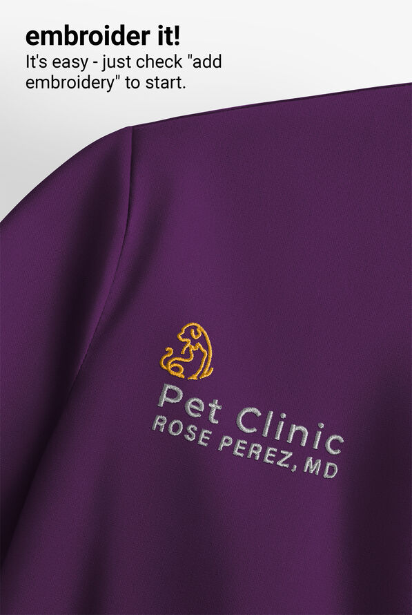 Blusa m&eacute;dica unisex Cherokee Workwear Originals Ultra con cuello en V y 1 bolsillo - Eggplant - 5