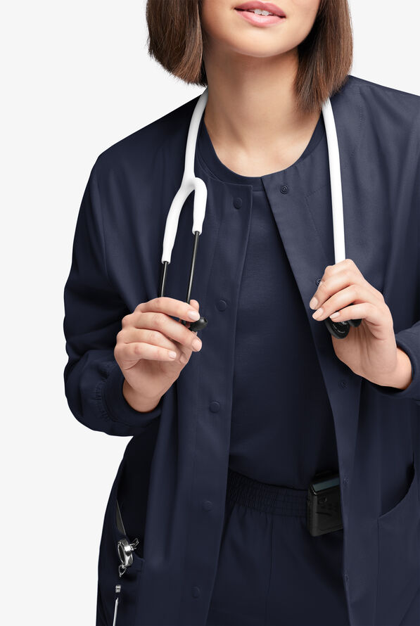 Butter-Soft Originals Women's 3-Pocket Warm-up Scrub Jacket - Navy - 3