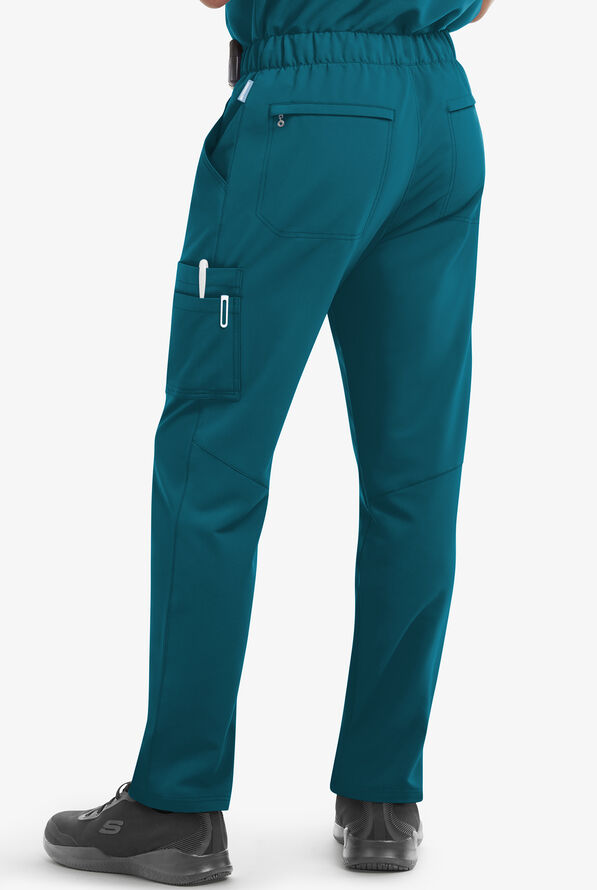 MOVEMENT by Butter-Soft Hadar Men's 9-Pocket Cargo STRETCH Scrub Pants - Caribbean Blue - 2