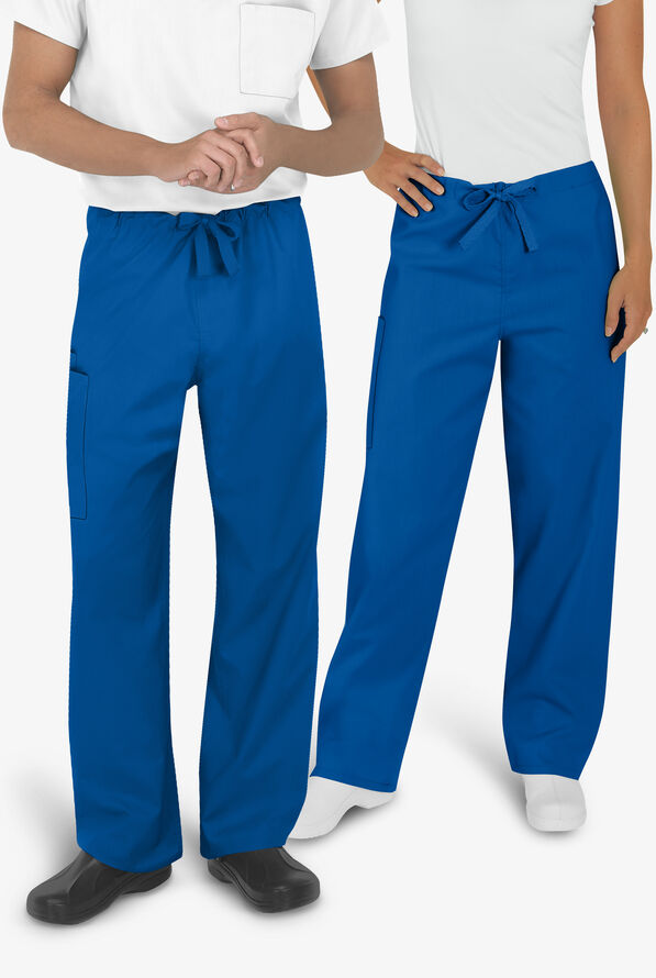 UA Best Buy Scrubs Unisex 3-Pocket Drawstring Pant - Short - Royal - 2
