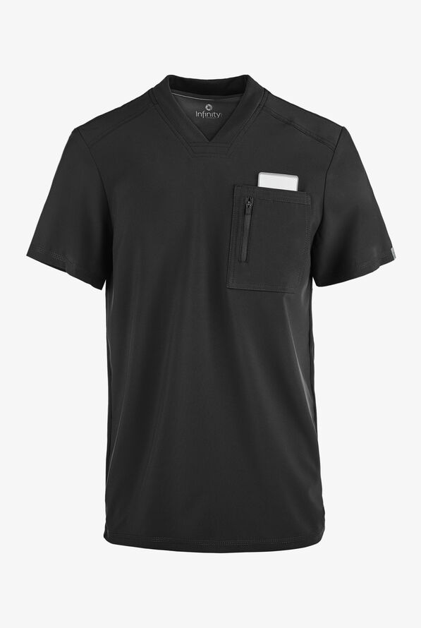 Camisa médica Cherokee Infinity con 1 bolsillo y cuello en V para hombre  - Black - 1