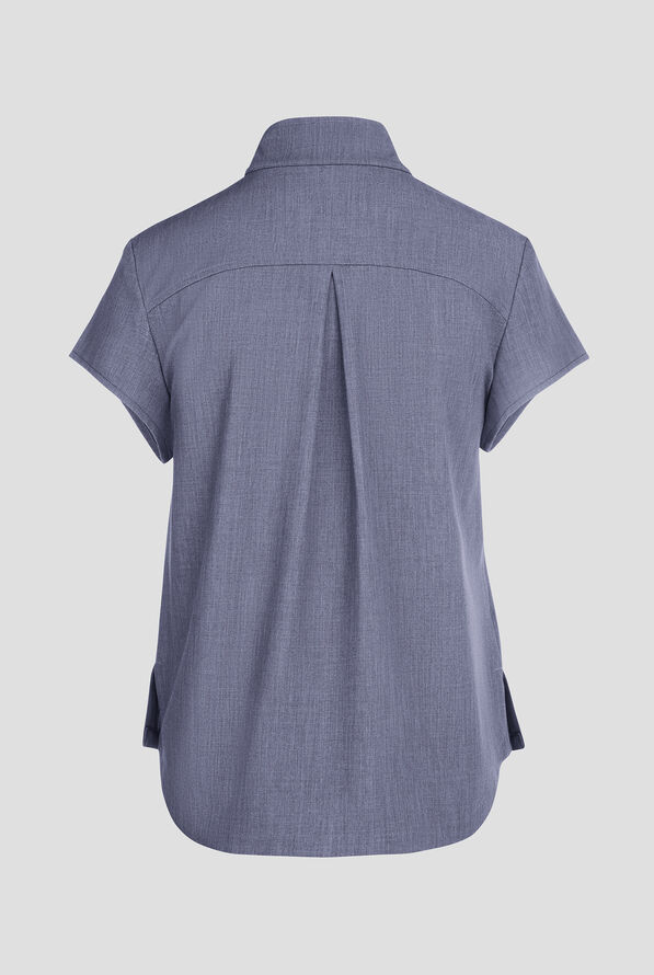 Healing Hands Quest Women's 1-Pocket STRETCH Tuck In Half Zip Collar Scrub Top - Twilight Blue - 2