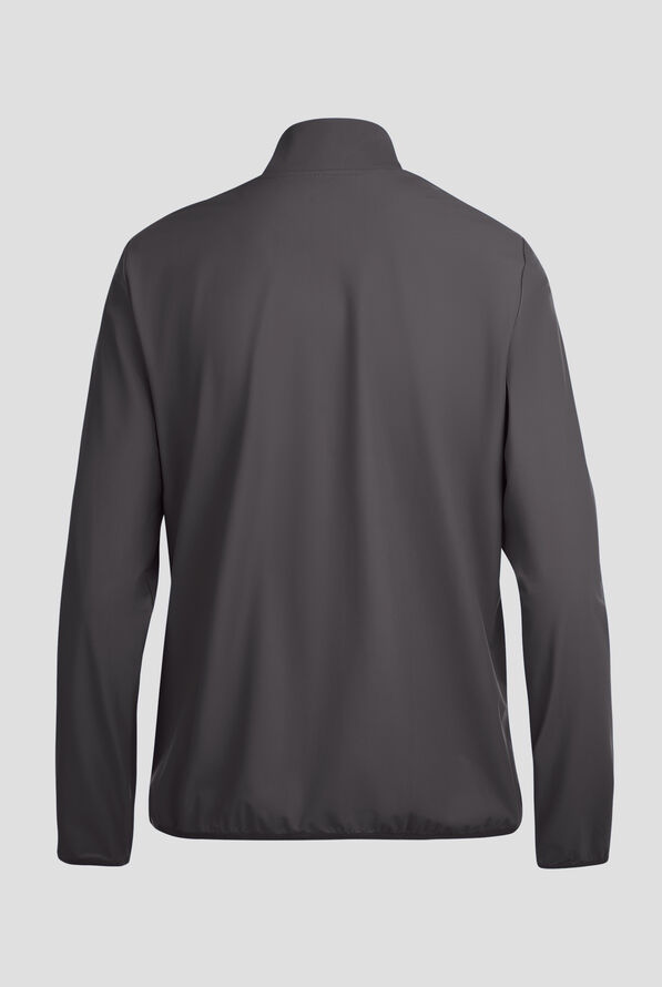 Infinity PURSUIT Women's 3-Pocket STRETCH Front Zip Warm-Up Scrub Jacket - Pewter - 2