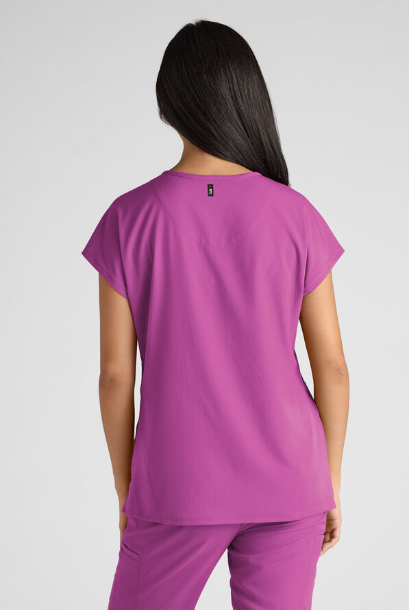 Blusa médica Grey's Anatomy by Barco Emerge Brylyn STRETCH con mangas dolmán y 2 bolsillos para mujer - Mystic Orchid - 2