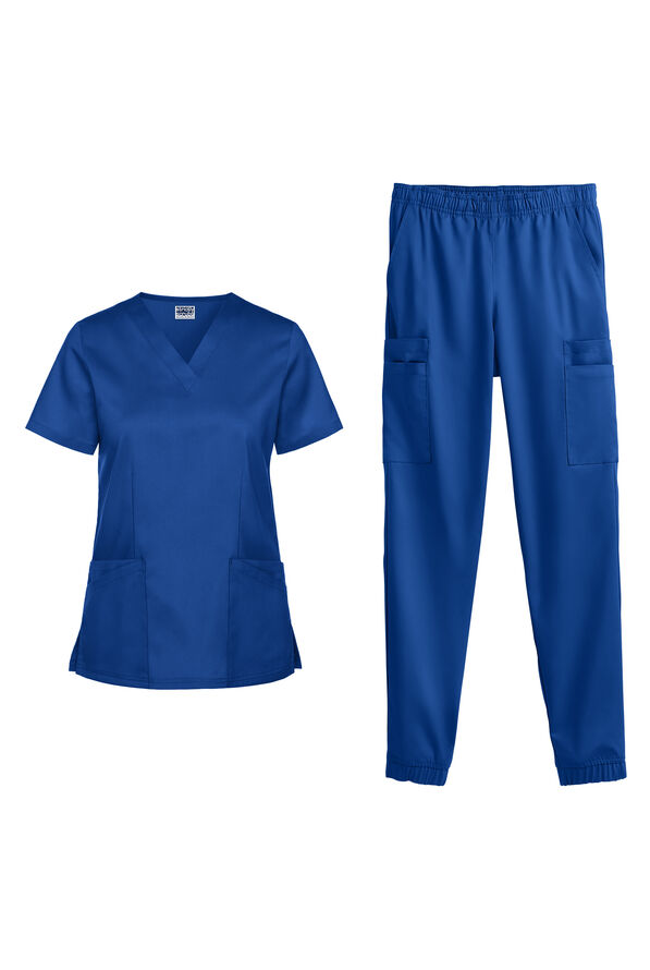Strictly Scrubs Active Stretch Women's 10-Pocket Scrub Set - Royal - 1