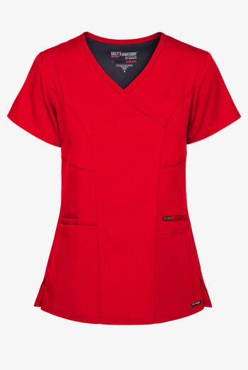 Blusa m&eacute;dica Grey&rsquo;s Anatomy Spandex Stretch estilo cruzado con 3 bolsillos para mujer