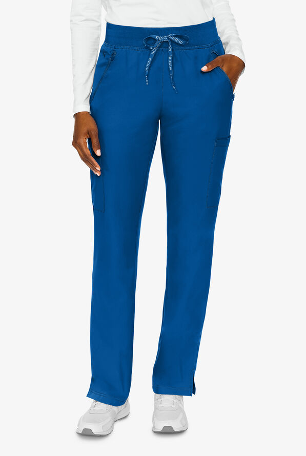 Med Couture Insight Women's 4-Pocket Zipper Cargo Pocket Scrub Pants - Royal - 1