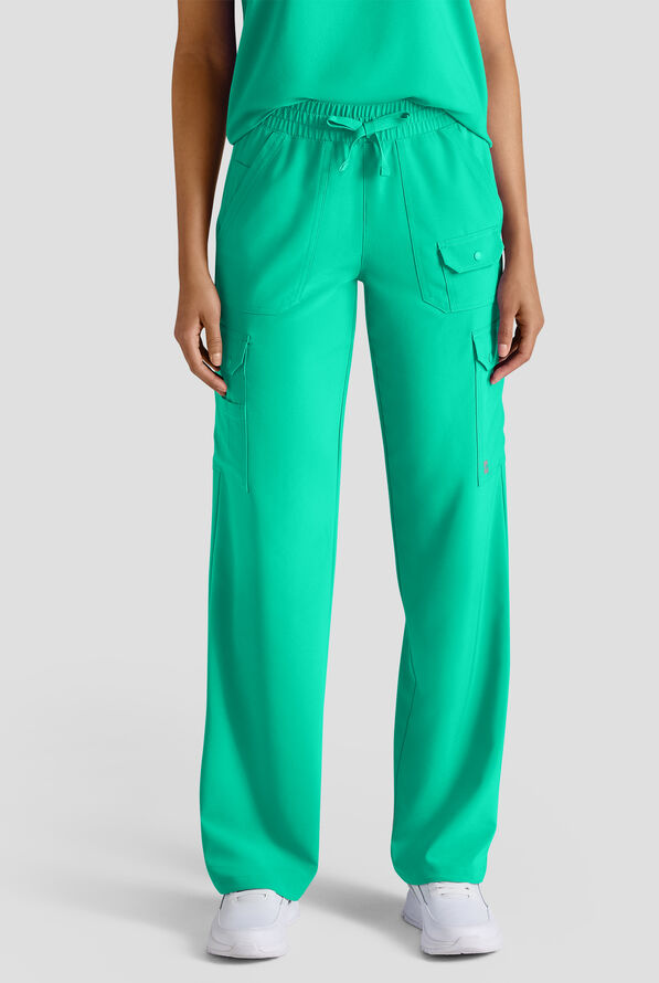 Easy STRETCH Ayo Women's 10-Pocket Cargo Scrub Pants - Dynasty Green - 1