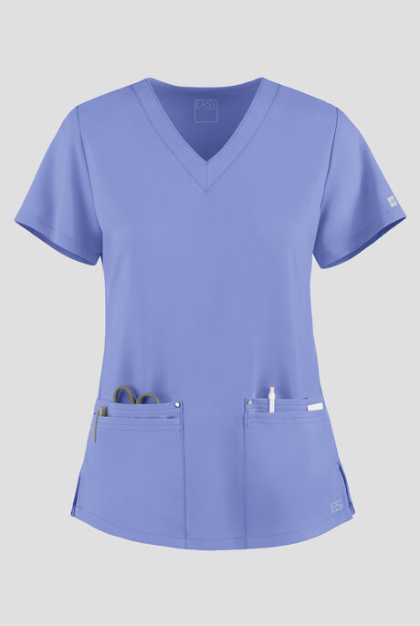Easy STRETCH Lina Mitered Women's 4-Pocket V-Neck Scrub Top