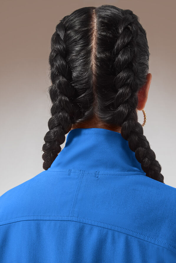 Hypothesis Base Women's 3-Pocket Relaxed Fit Zip Front Scrub Jacket - Royal - 6