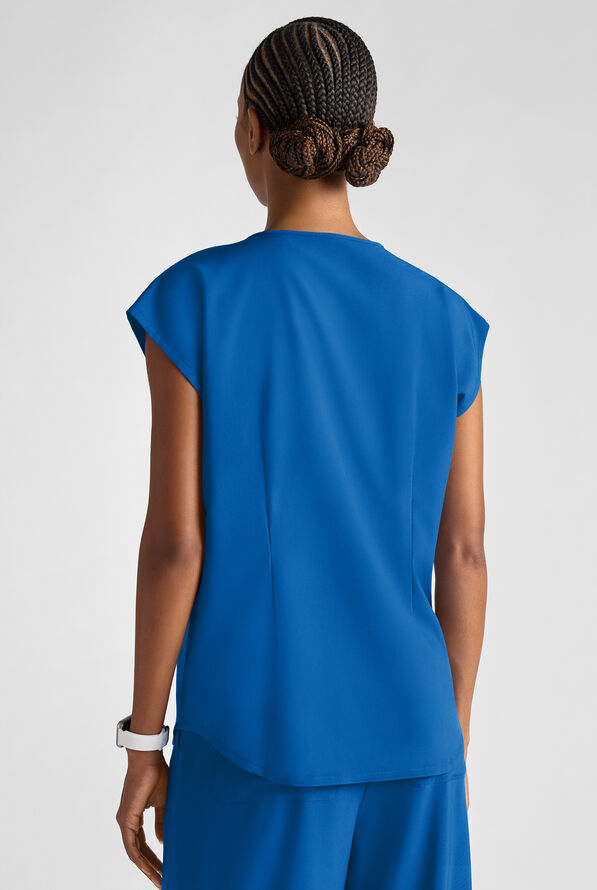 Easy STRETCH Women's Dolman Sleeve Crew Neck Scrub Top - Royal - 5