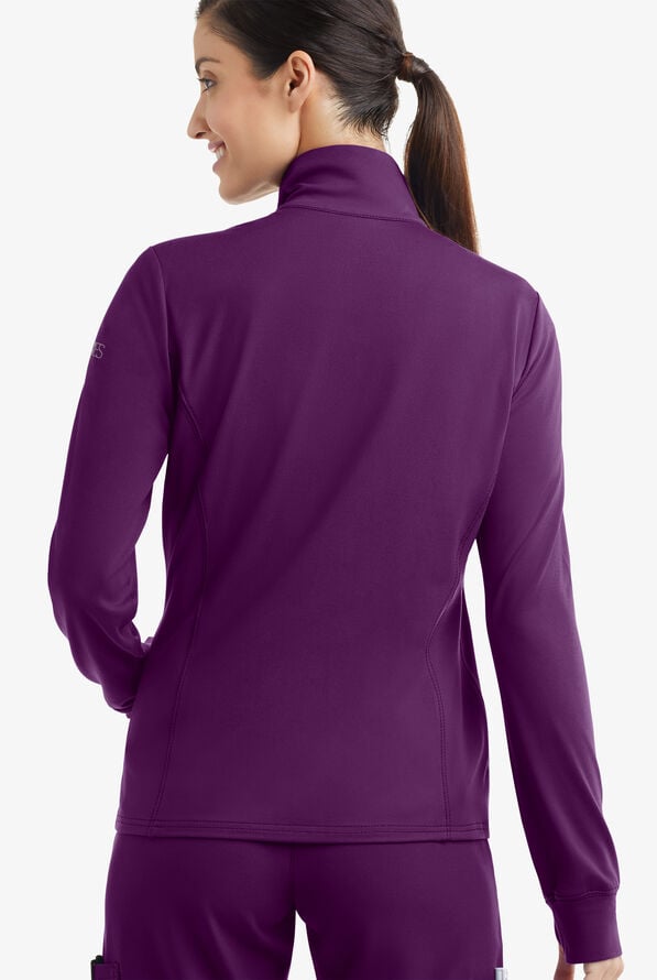 Chaqueta m&eacute;dica acolchada Easy STRETCH Keira con mangas largas y 2 bolsillos para mujer - Eggplant - 3