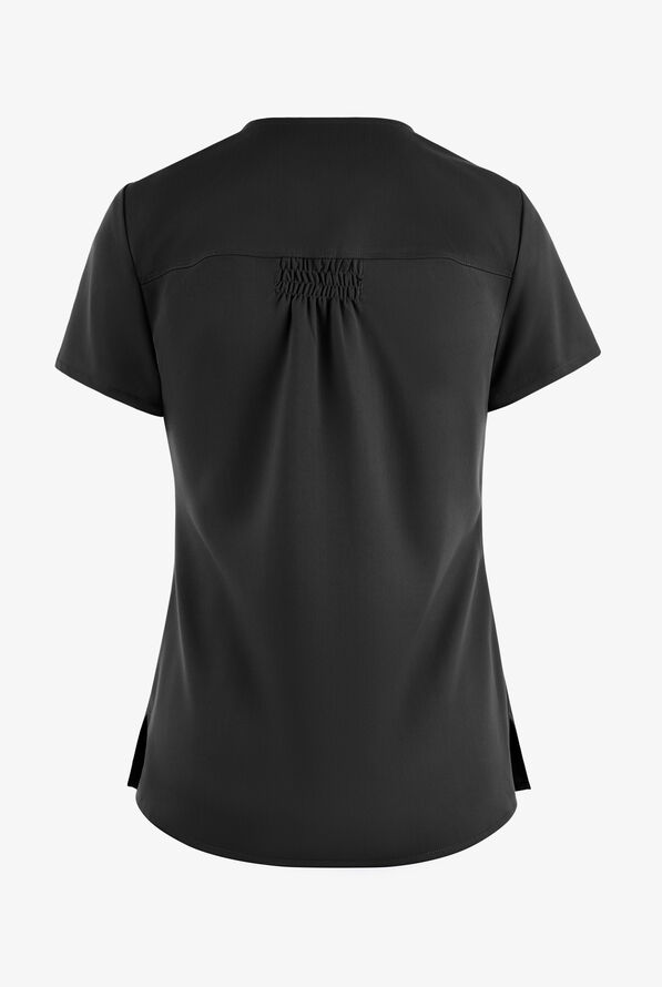 Blusa m&eacute;dica Grey's Anatomy de corte cl&aacute;sico con cuello en V y 2 bolsillos para mujer - Black - 4