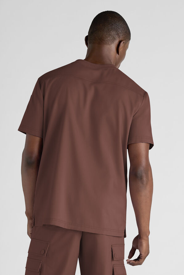 Camisa médica UA Advantage STRETCH con cuello redondo y 1 bolsillo para hombre - French Roast - 7