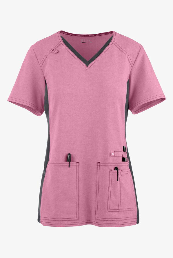 Cherokee iflex Scrubs VNeck Knit Panel Scrub Top Stretch Scrubs