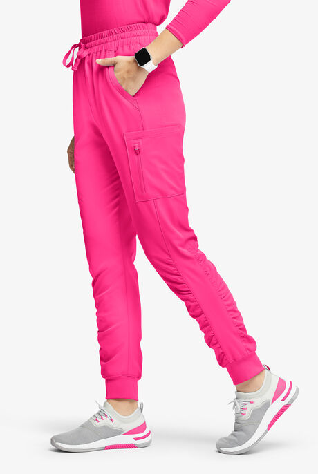 WhisperLite Calla Women's 6-Pocket Ruched Leg Cargo Scrub Pants