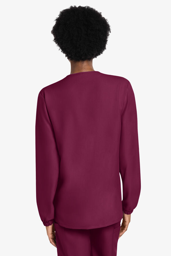 Chaqueta m&eacute;dica unisex Cherokee Workwear Originals Ultra con cremallera y 3 bolsillos - Wine - 4