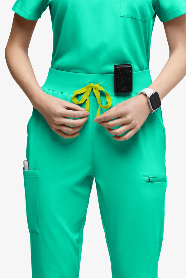 Easy STRETCH Olivia Women's 7-Pocket Slim Leg Jogger Scrub Pants - Dynasty Green - 3