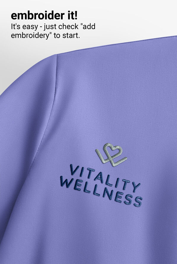 Cherokee Achieve Men's 1-Pocket STRETCH V-Neck Knit Scrub Top - Ceil Blue - 4