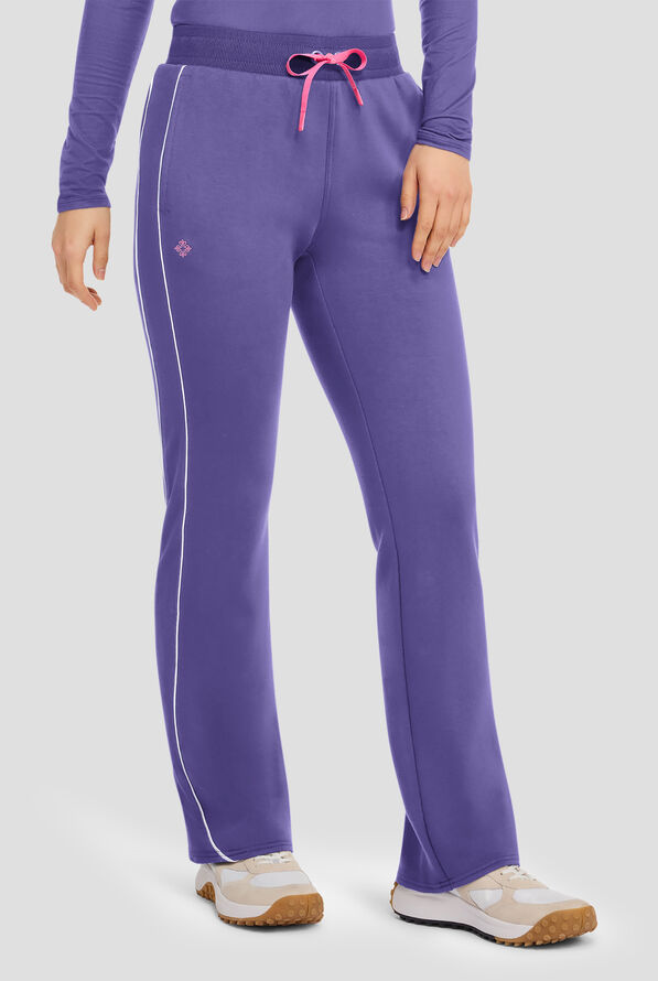 Med Couture Layers Women's 2-Pocket STRETCH High-Rise Straight Leg Scuba Knit Cargo Scrub Pant - Light Galactic Purple - 1