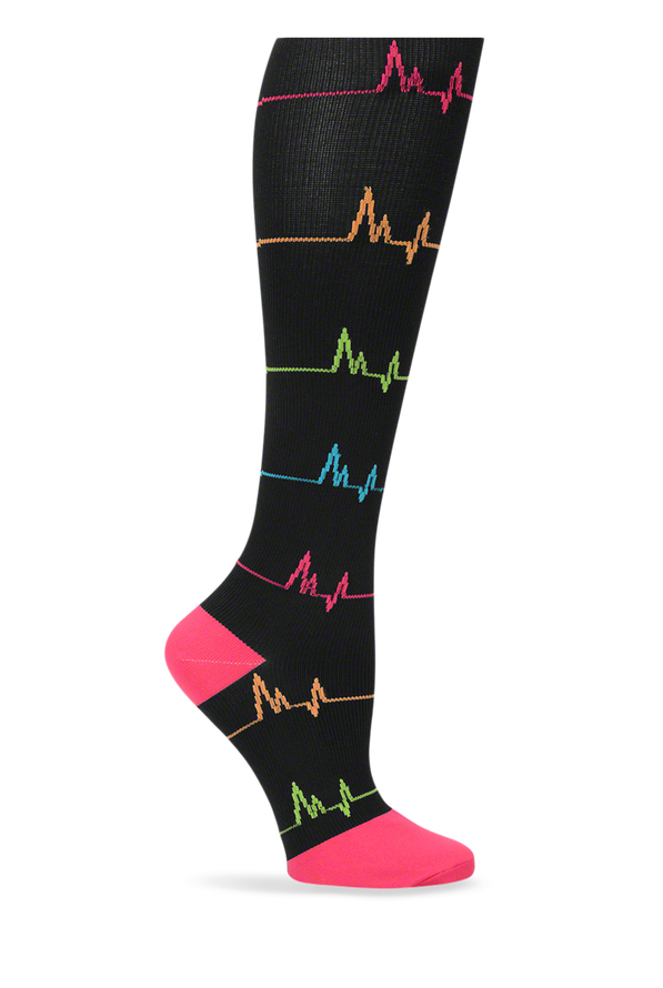 Nurse Mates Compression Trouser Socks EKG Black Nursing Accessories