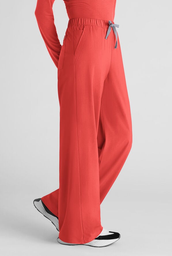 Pantal&oacute;n m&eacute;dico Easy STRETCH Hunter de corte holgado con piernas anchas y 6 bolsillos para mujer - Spiced Coral - 6