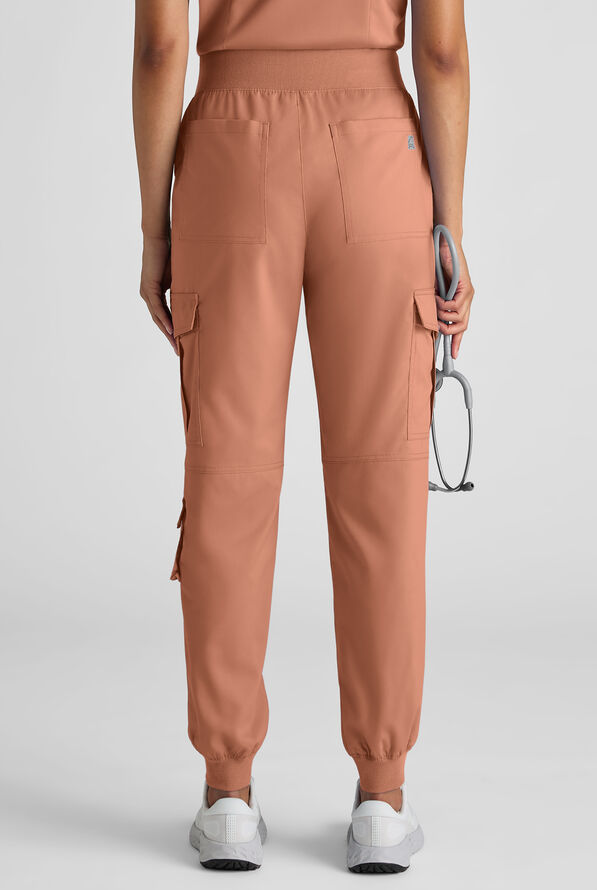 Butter-Soft STRETCH FLXTEK+ Women's 8-Pocket Cargo Jogger Scrub Pant - Tall - Terracotta - 7