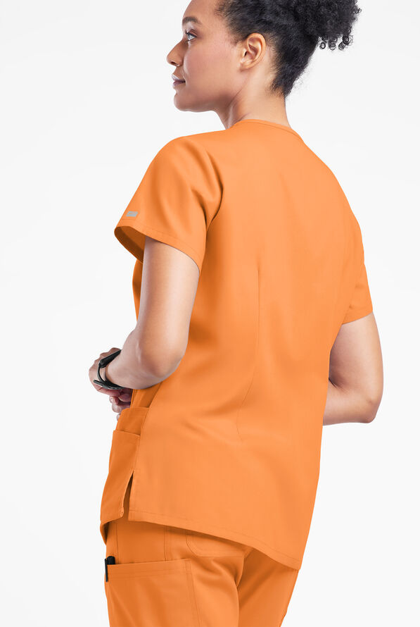Butter-Soft Originals Women's 6-Pocket V-Neck Scrub Top - Apricot Crush - 3