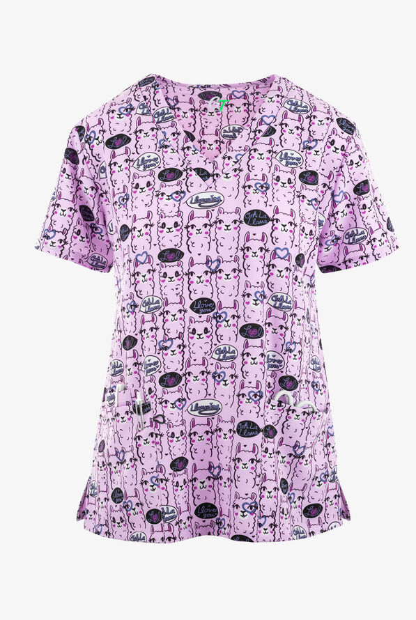 Blusa m&eacute;dica estampada Green Town Oohh Llamazing con cuello en V  - null - 1