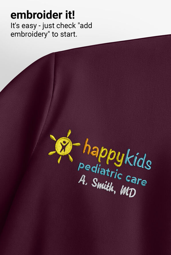 Blusa m&eacute;dica holgada Easy STRETCH Sierra con cuello en V y 2 bolsillos para mujer - Dark Mulberry - 5