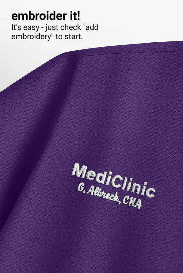 Infinity Women's 3-Pocket STRETCH Round Neck Scrub Top - Grape - 5