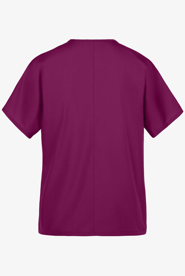 Cherokee Workwear Unisex 1-Pocket V-Neck Scrub Top - Wine - 2