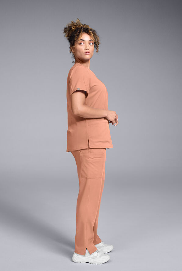 Hypothesis Women's Base 7-Pocket Straight Leg Cargo Scrub Pant - Petite - Earth - 2