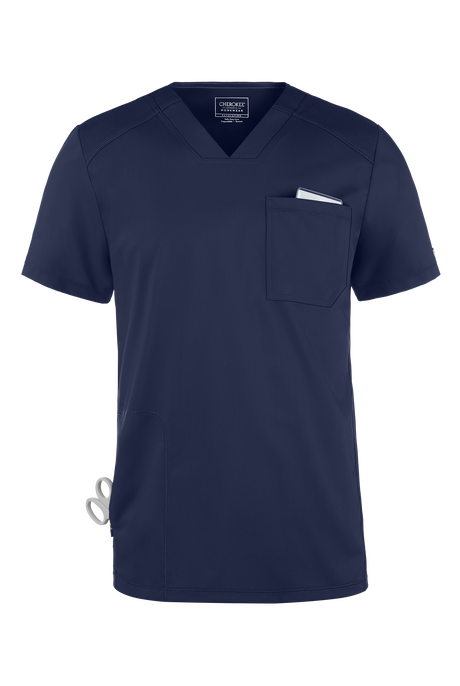 Cherokee Workwear Revolution Men's 2-Pocket STRETCH V-Neck Scrub Top