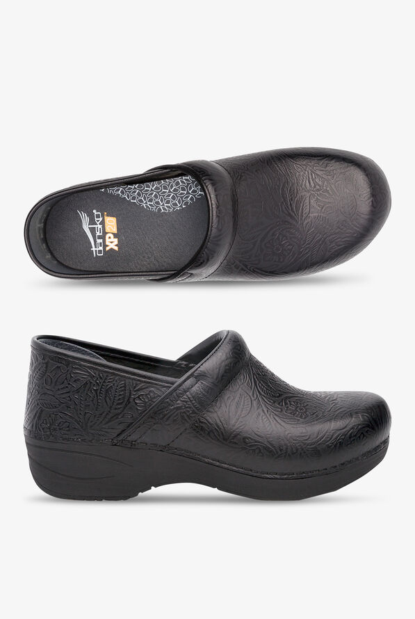 Dansko Women's XP 2.0 Black Floral Tooled Clogs - null - 1