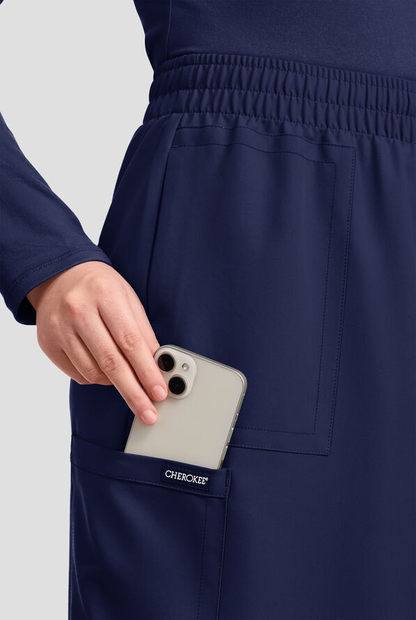 Cherokee Workwear Originals Ultra Women's 3-Pocket Pull-On Maxi Scrub Skirt - Navy - 2