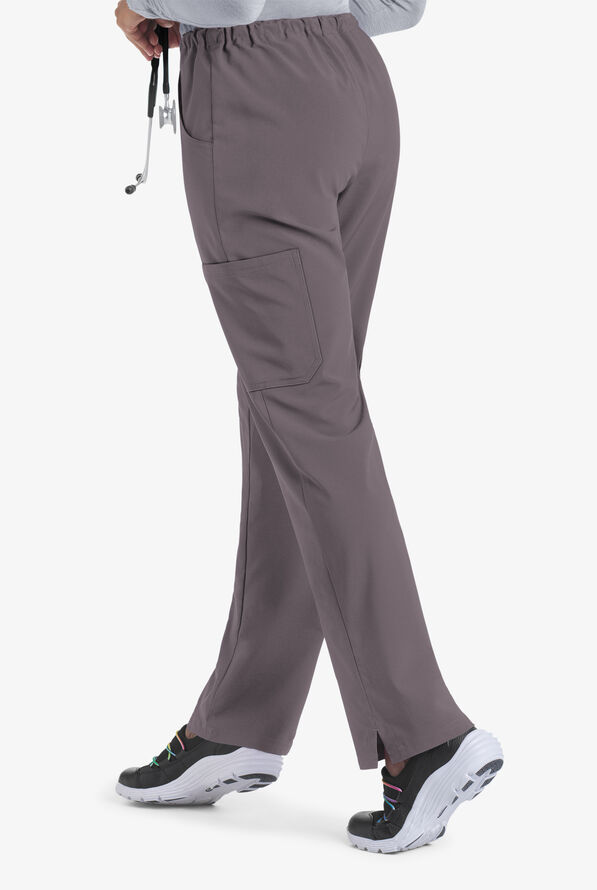 Easy STRETCH Eden Women's 4-Pocket Drawstring Scrub Pants - Grey Stone - 2