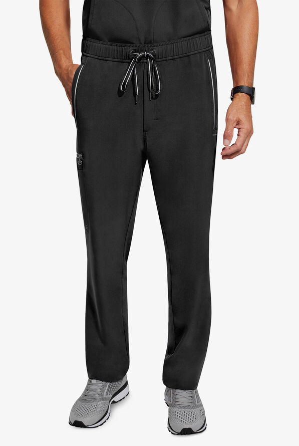 Healing Hands 360 Noah Men's 7-Pocket STRETCH Elastic Waistband Drawstring Pants - Black - 1