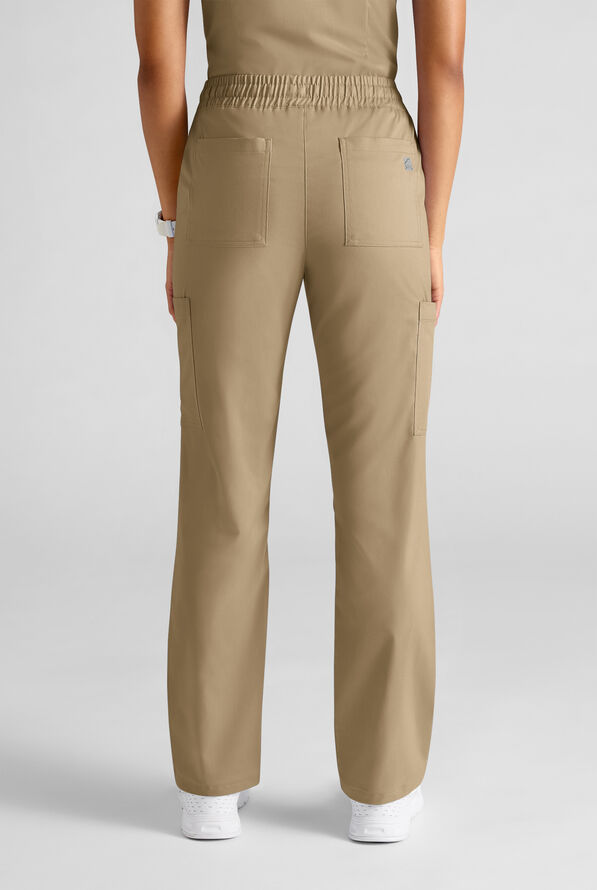Butter-Soft STRETCH FLXTEK+ Women's 8-Pocket Straight Leg Cargo Scrub Pants - Golden Sand - 2