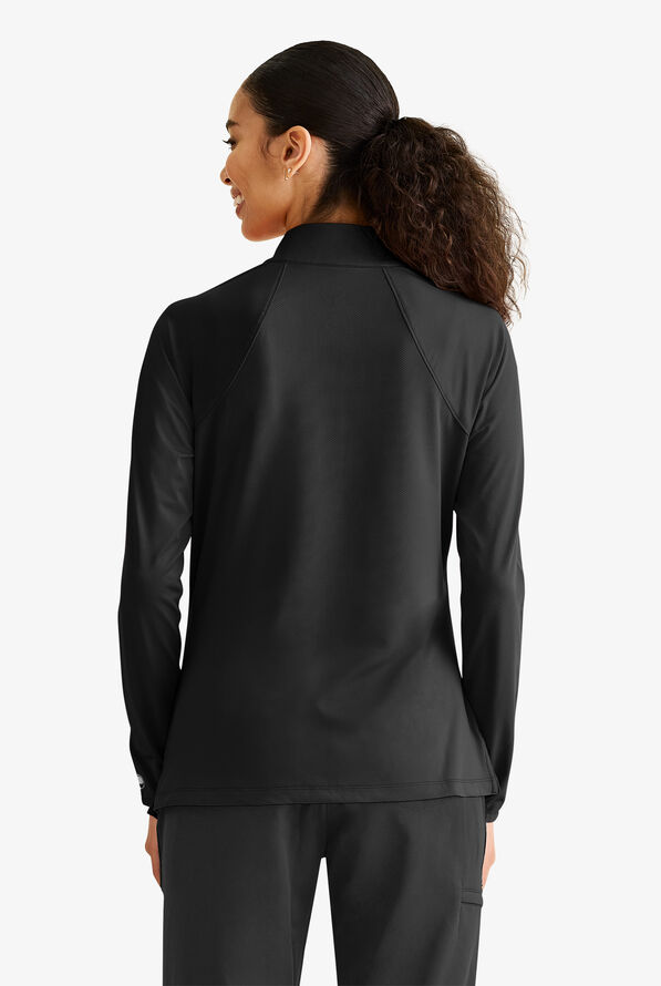 Healing Hands Limited Edition Milan Women's STRETCH Long Sleeve Knit Underscrub - Black - 4