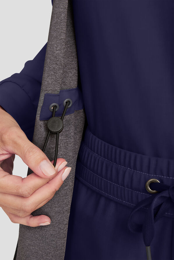 Healing Hands Quest Women's 4-Pocket STRETCH Zip Front Utility Scrub Jacket - Navy - 3